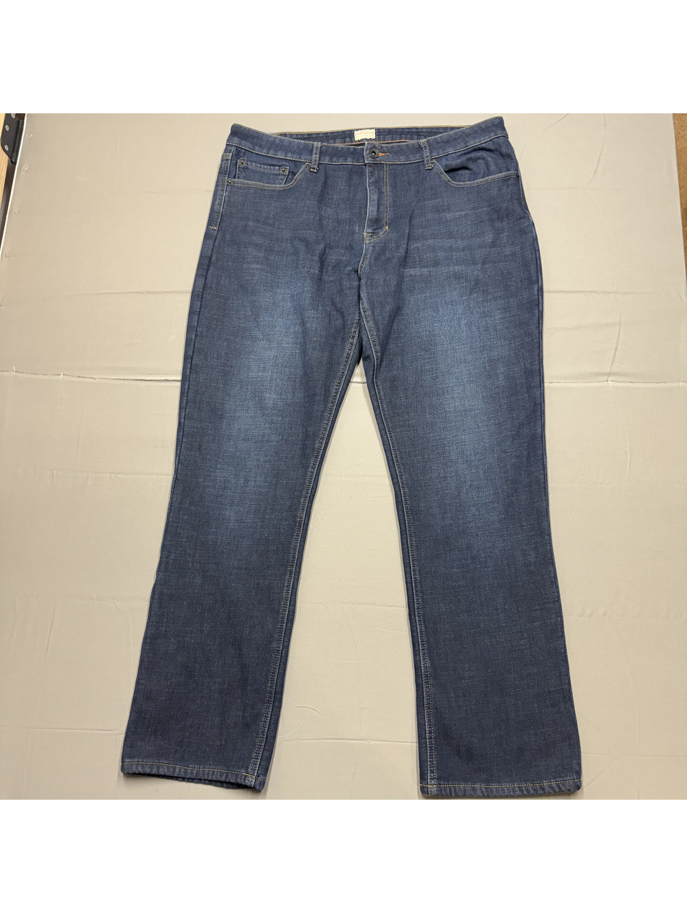 Weatherproof Vintage Mens Fleece Lined Regular Fit Jeans 38x34 Dark Wash Blue